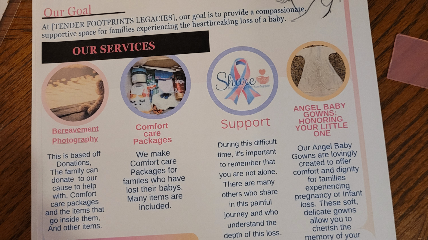 Tender footprints legacies Baby loss support group