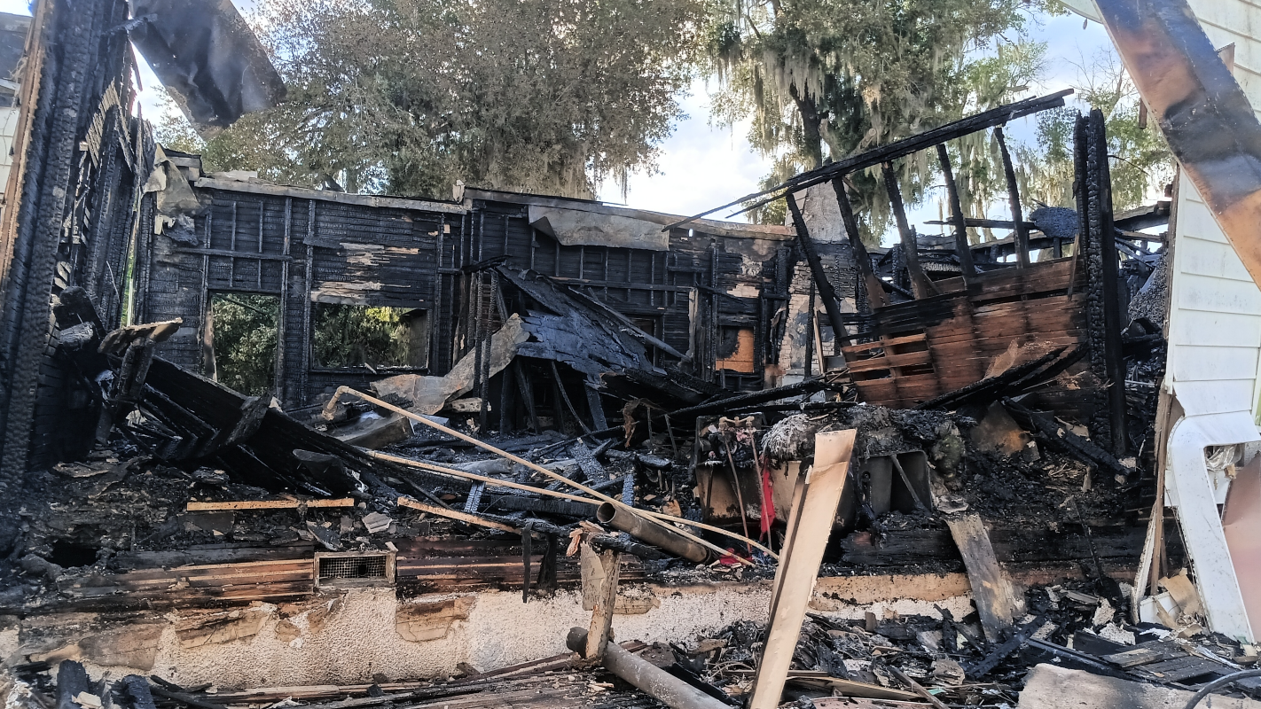 After complete total loss from fire.