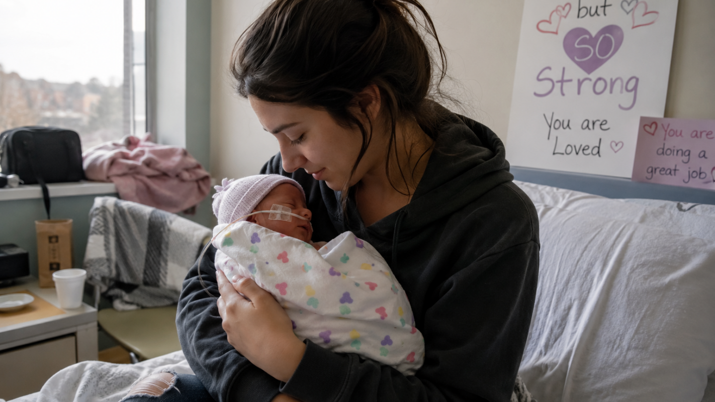 To help a young mother with a premature new born