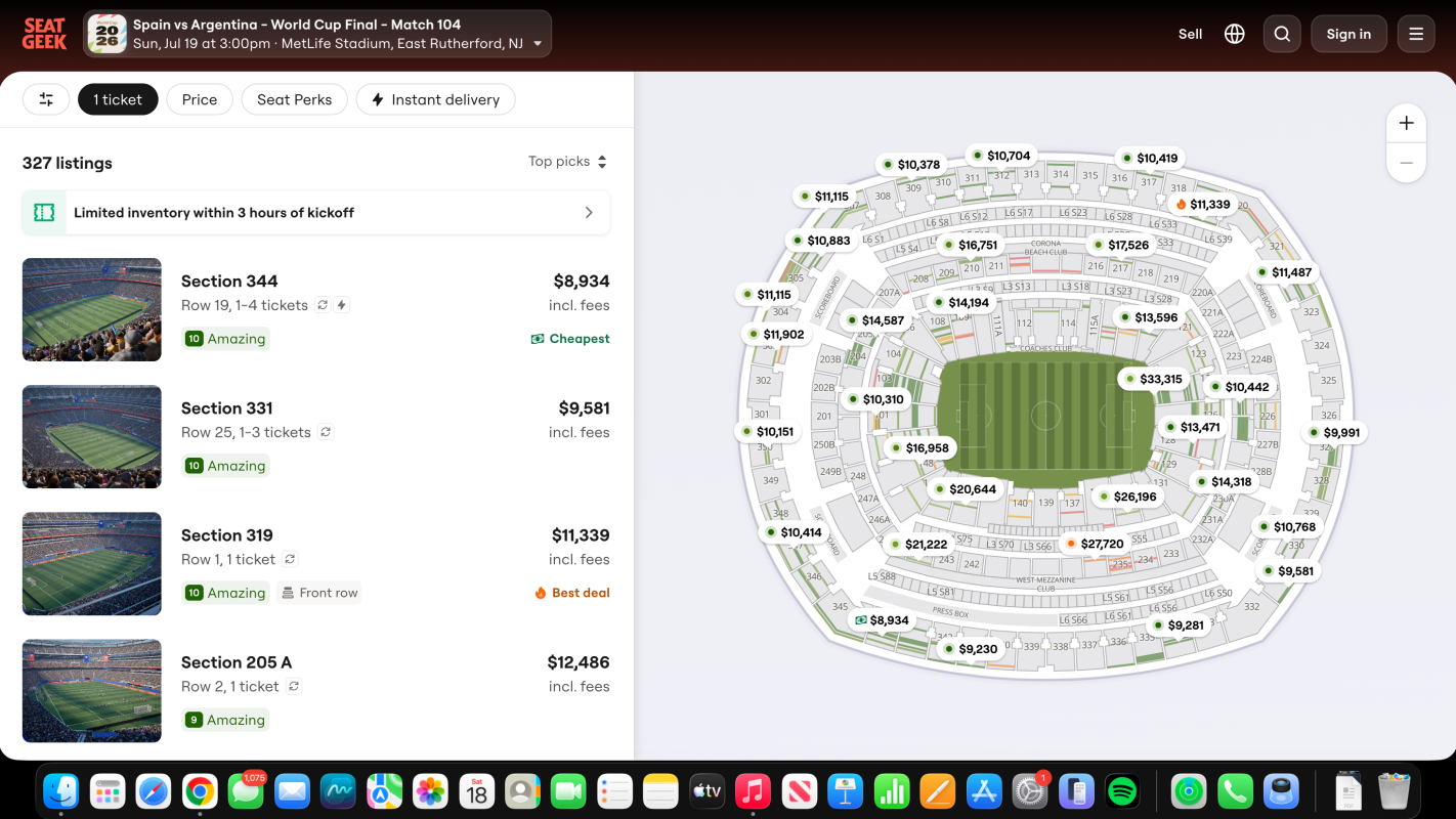 world cup ticket