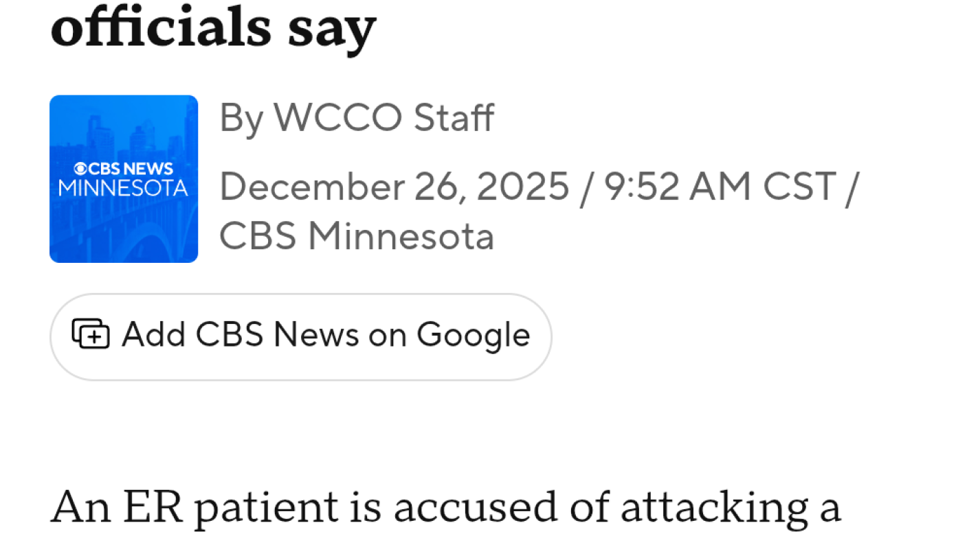 ER Patient attacks guard on Christmas