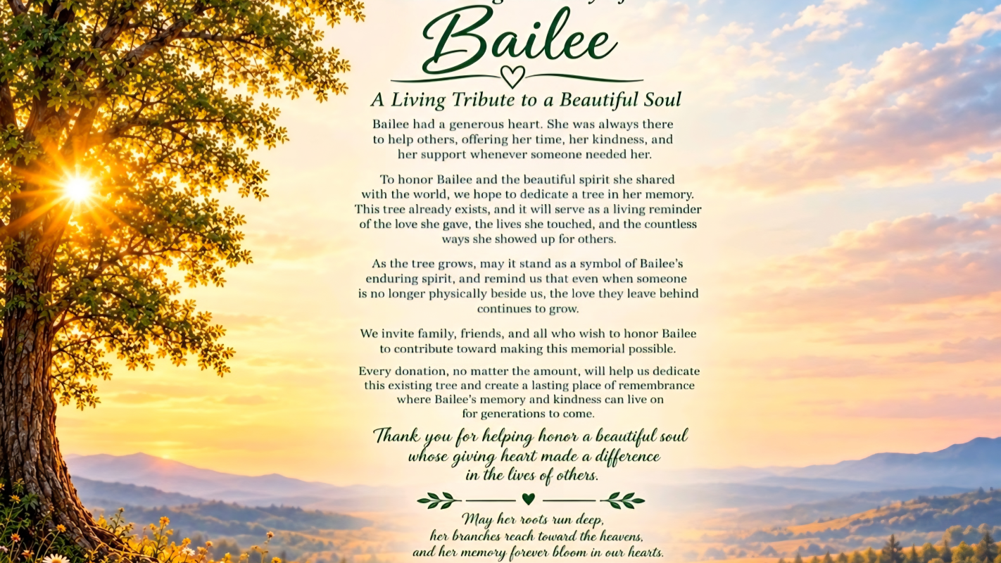 Memorial Tree in Honor of Bailee 💜