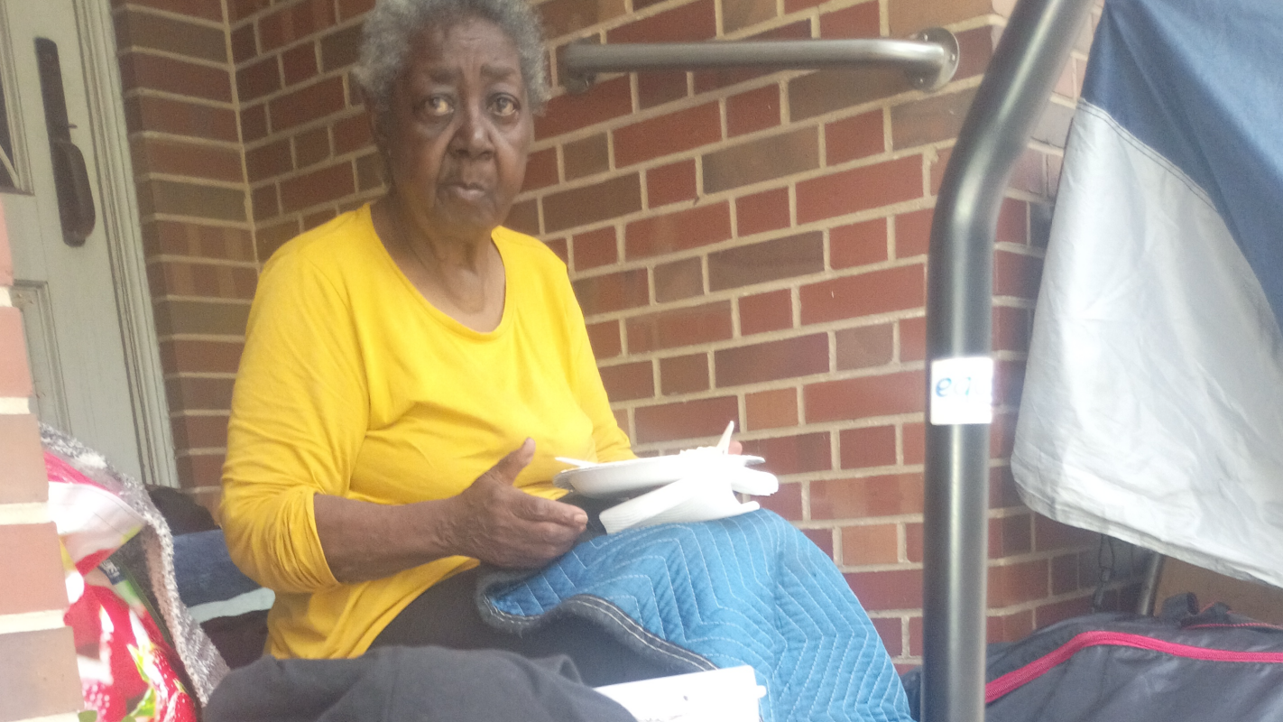 80 year old homeless lady needs help.