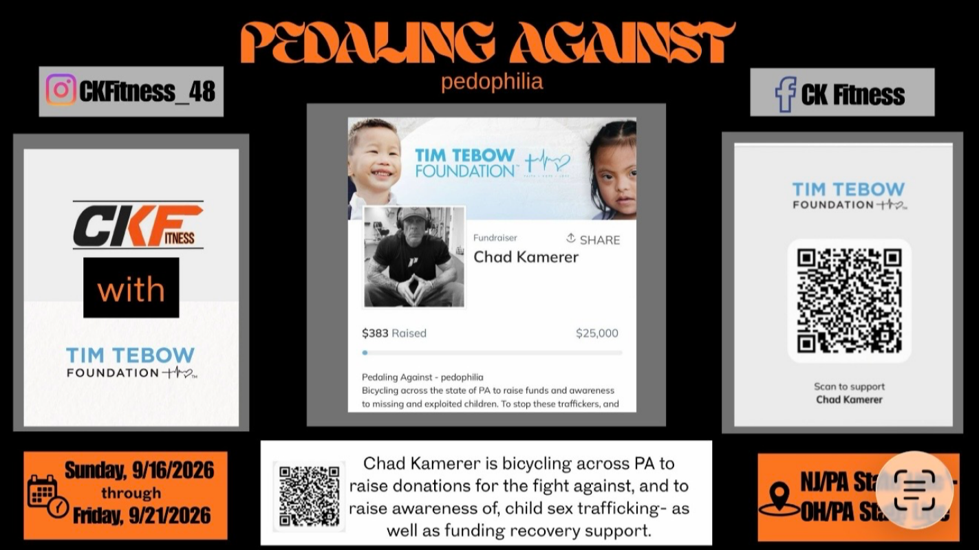 Pedaling Againt pedophilia- with Tim Tebow Foundation
