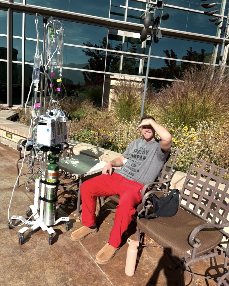 Getting some sunshine. Chemo day 3!