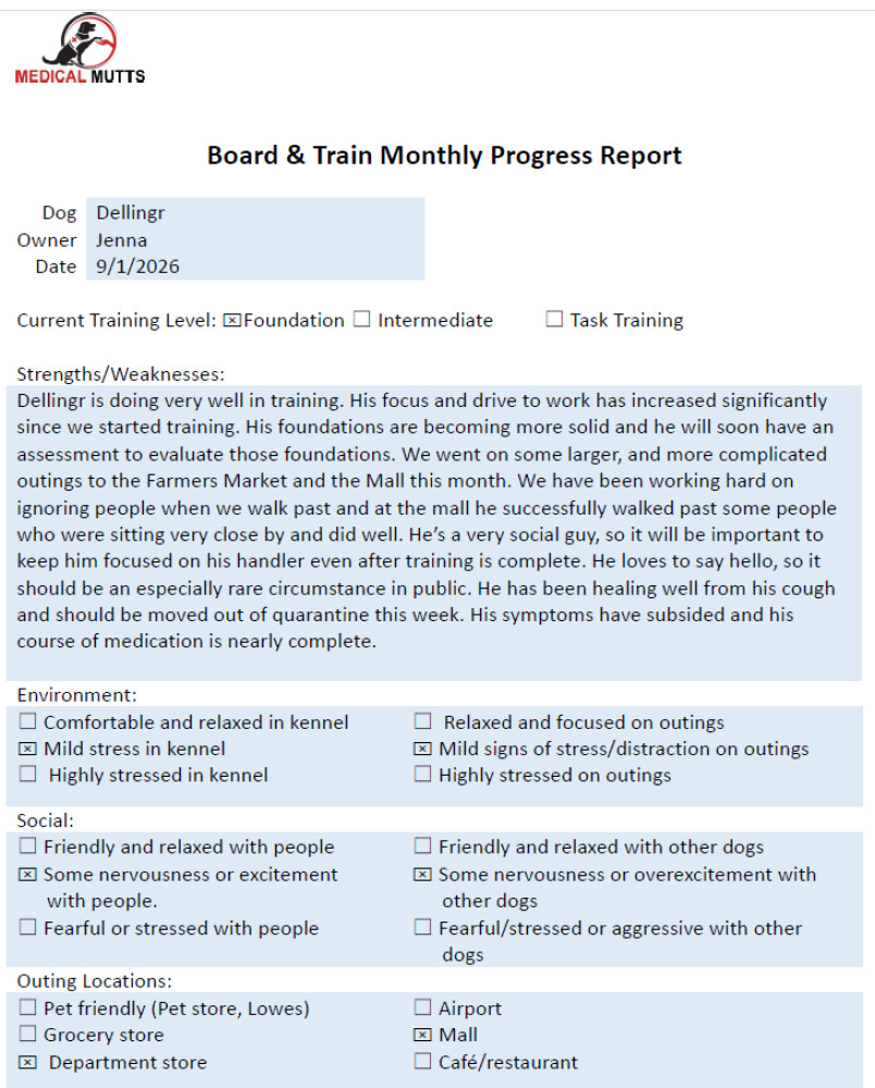 Latest Report Card