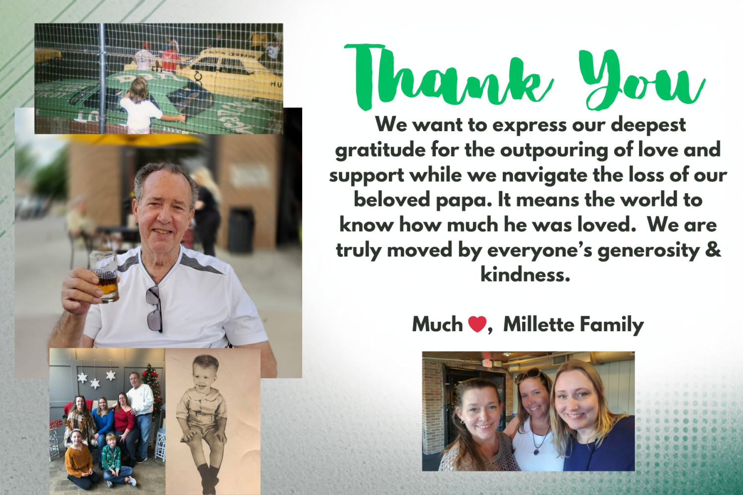 Thank you from Millette family